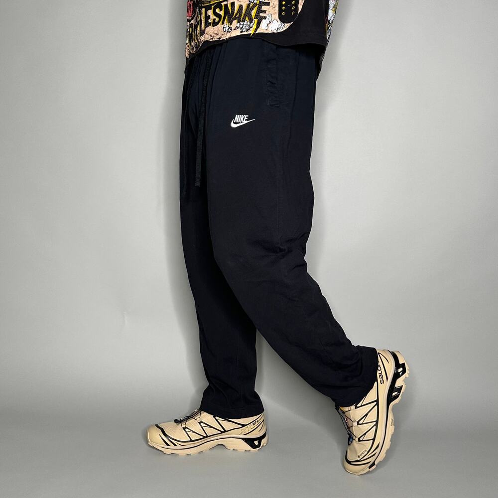 Vintage Y2K Nike Sweatpants Mens 2XL Relaxed Fit Black White Swoosh Cotton